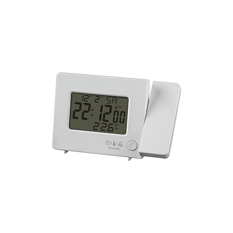 Miraval Radio-Controlled Projection Alarm Clock with USB Port with Projection