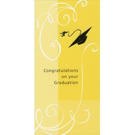 Embossed Cap on Yellow Background - Freedom Greetings Graduation Money Holder