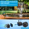 POPOSOAP Solar Fountain Pump with 3600mAh Battery Backup, 8W Solar