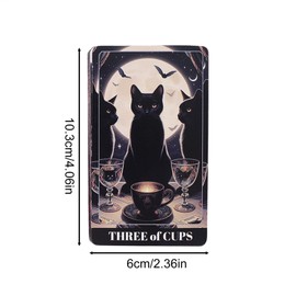 Black Cat Tarot, English Paper Tarot, 78 Tarot Deck, Cat Themed Tarot Cards, Paper Tarot Cards, Tarot Deck for Spiritual Seekers, Full English Tarot Cards, Interaction Tarot Deck