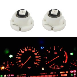 WLJH 10x Red T3 Neo Wedge 3030 SMD Chipest 8mm Base Led Car Instrument Cluster Led Bulb Dashboard Gauge Bulb HVAC AC Heater Climate Controls Lamps Switch Indication Interior Light Replacement