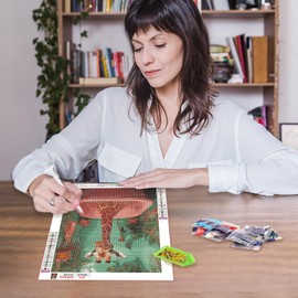 MAXBYE Giraffe Diamond Art Kits for Adults, 5D DIY Giraffe in The Bathtub Diamond Painting for Beginners, Round Full Drill Diamond Dots Gem Art Craft for Home Decor Gifts 30x40cm