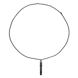 Breathing Necklace Reducing Stress Whistle Shape Steel Meditation Anxiety Necklace Black