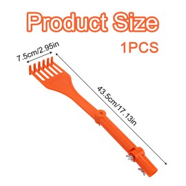 Lyreh Gutter Rake Tool, 17.13x1.38in Gutter Cleaning Rake Head Suitable for Cleaning Mud Branches and Leaves from Ladder Roof Courtyard or Ground