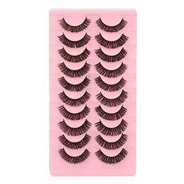 Pestañas Postizas, 10 Pares, Reutilizables, Suaves, 3D, Multicapa, Pestañas Postizas, Paquete de Pestañas Postizas DD Curl Wispy, Volumen Largo Y...  