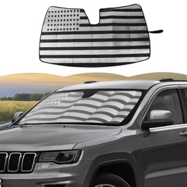 RT-TCZ Windshield Sunshade Sun Shade Heat Shield Window Sun Visor Mat for Jeep Grand Cherokee 2011-2020,US Flag