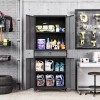 Mlezan 72" Metal Storage Cabinet Garage Tool Storage Cabinets w/pegboard