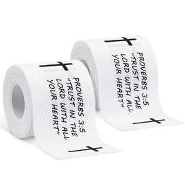 MiniInflat 2 Pcs Cross Tape Christian Athletic Tape Sports Wrap 2in x 23ft Jesus Cotton Wrist Wrap for Soccer Football Baseball Gymnastics Boxing Christian Church Gifts(White,Proverbs 3:5)