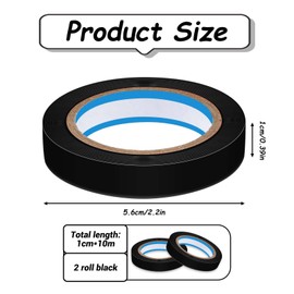 2 Rolls Finishing Tape Tennis Racket, 0.39 Inch × 11 Yards Grip Tennis Finishing Tape PVC Tennis Badminton Racquet Grip Tape Tennis Racket Wrap Grip Vinyl Extra Racquet Tape for Tennis Badminton
