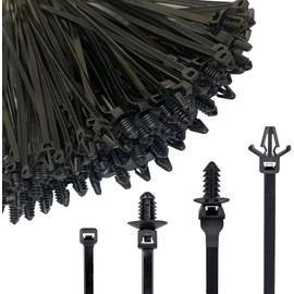 120Pcs Cable Zip Ties Premium Plastic Wire Ties Durable Heavy Duty Self-Locking Nylon Cable Straps Strong Bite Force & UV Resistant Management Cable Clips with 4 Universal Sizes for Indoor and Outdoor