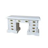 Melody Jane Dollhouse White Double Pedestal Knee-Free Desk 1:12 Office School Furniture