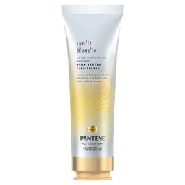 Pantene Sunlit Blondie Daily Rescue Conditioner Toner For Blonde Hair, Treatment for Color Treated Hair, with Biotin and Silk Extract, 8 Fl Oz