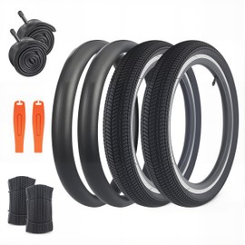 BALINGE 14 x 2.125 Bike tire with Tube 2 Pack 14 Bike tire Kids Bike Folding Replacement Tires Fits Most Kids Bikes,BMX Tires 14 inch,Black/2 Tires 2 Tubes 2 Levers, 14 Inch