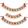 3 Pieces Happy Fall Thankful Burlap Banner Thanksgiving Fall Harvest