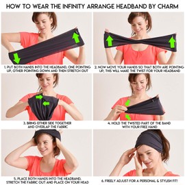 CHARM Mens Head Wraps Elastic Bandana - Japanese Headband Workout Women Hair Brown