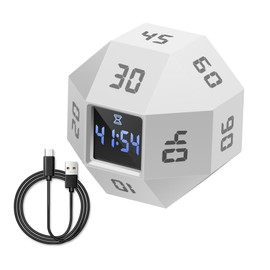 This flip Timer Features a Small Screen and Three Alert Modes: Sound, Vibration, and Silent. It’s a Versatile Tool Designed for Classroom Activities, Cooking, Baking, and Study Sessions. (White)