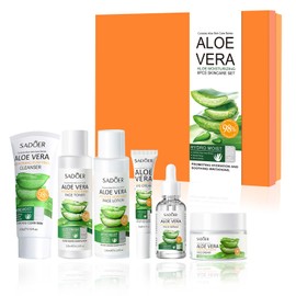 Aloe Vera Daily Skin Care Gift Box Set Daily Moisturizing & Nourishing Fresh Orange Essence Skin Care Set Vitamin Essence Six-piece Set,For Valentine's Day And Festival Gift