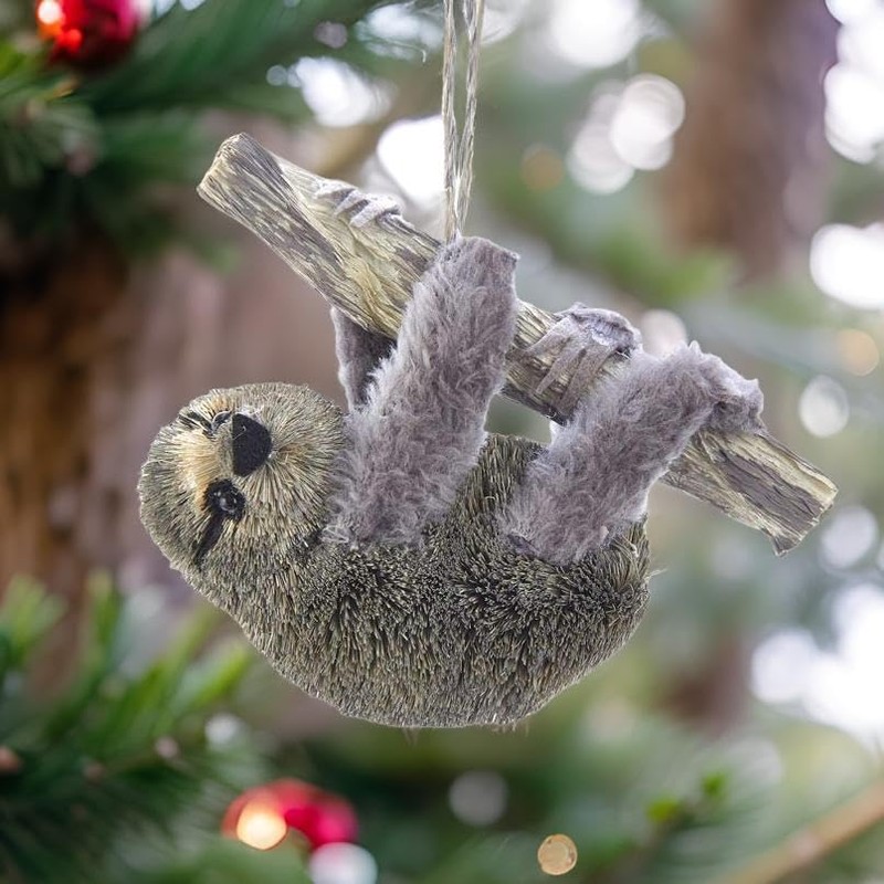 The Bridge Collection Primitive Bottle Brush Straw Animal Ornament Sisal