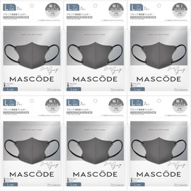 [SPICEショップ] 【新色】 MASCODE マスコード 3Dマスク 不織布 7枚入 6袋セット メンズ 限定 (【L】 ダークグレー)