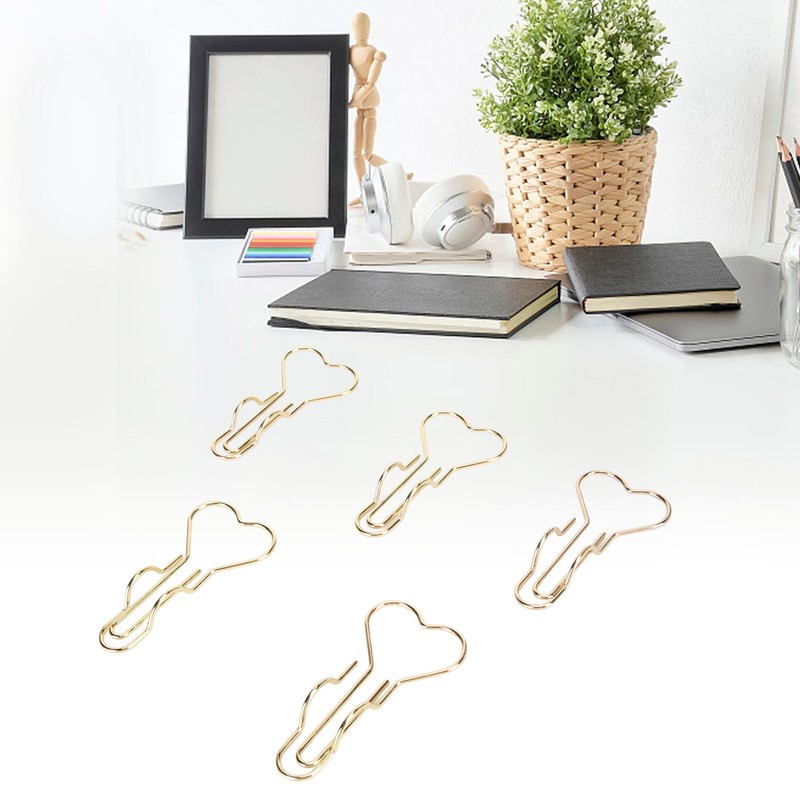 50pcs Heart Pen Clips Plated Metal Pen Holder Clips Small