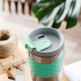 Zak Designs Aberdeen Vacuum Insulated 18/8 Stainless Steel Travel Tumbler with Leak-Proof Click Lid and Silicone Wrap, Fits in Car Cup Holders (Non-BPA, 24 oz, Tropic)