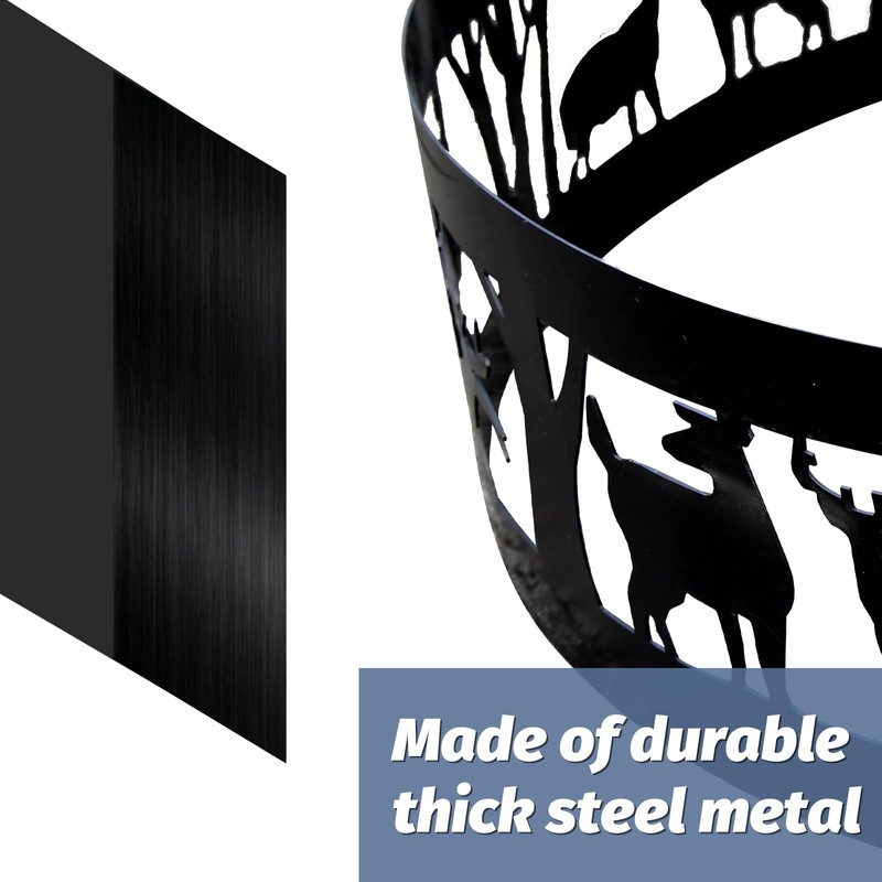 FLITURE Fire Pit Ring - Heavy-Duty 36'' Steel Fire Ring