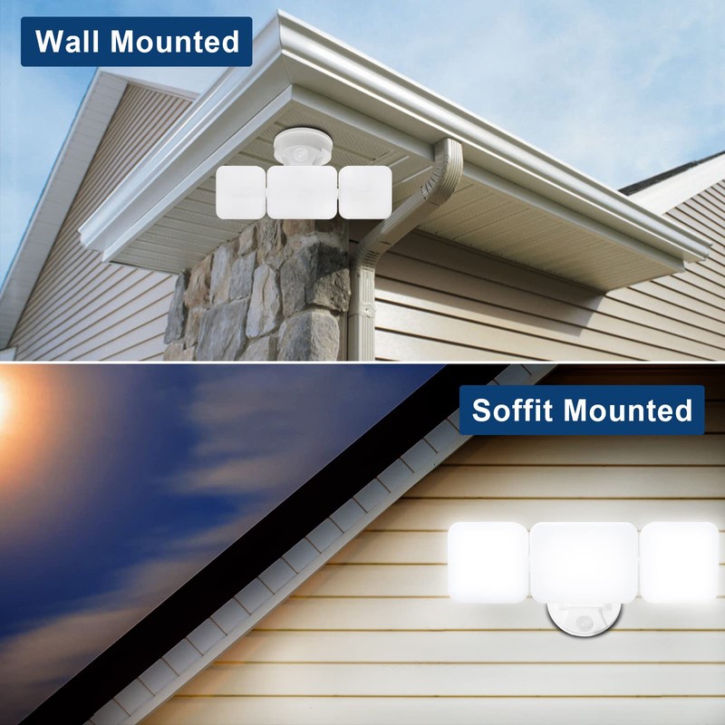 EMANER Outdoor Motion Sensor Flood Light, 100-130V Corded, 45W 4500lm