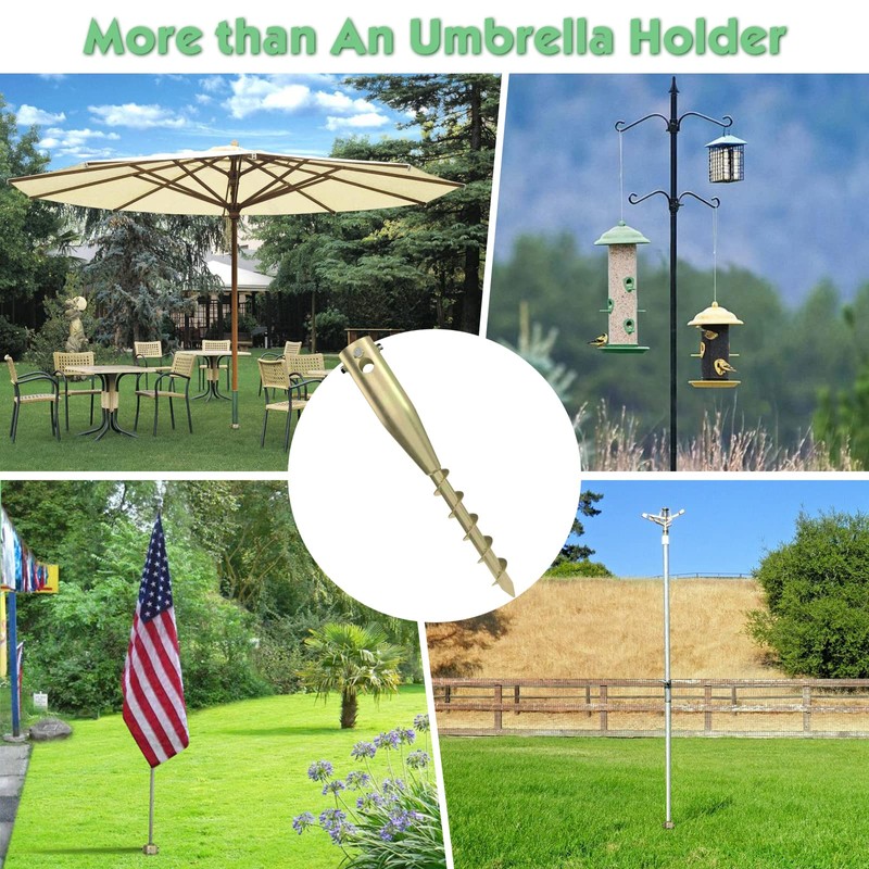 DAKEPOLE Patio Ground Beach Sand Umbrella Anchor,Rust Free Outdoor Beach