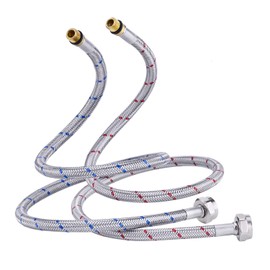 CREA Connection Hoses Flex Hose for Tap G 3/8 Inch x M10 DN6 70 cm Braided Stainless Steel Connection Hose Drinking Water Hose Flexible Tap Hose Reinforced Hose DVGW
