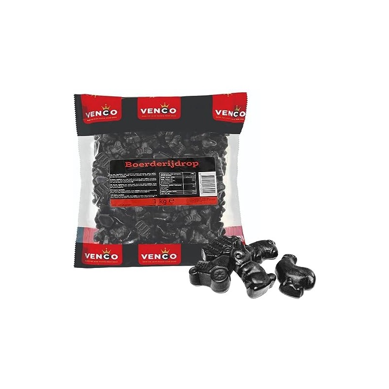 Venco Boerderij Drop Hard Zout / Farm Licorice Hard Salty