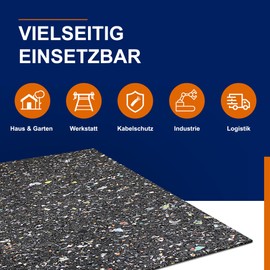 Wulkow Building Protection Mat 30 cm Wide - Length 5 cm to 10 m - Thickness 3 mm to 15 mm - Selection: 5 cm x 30 cm x 3 mm - Rubber Mat Anti-Vibration Underlay Pallet Pad Protective Mat Sound