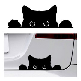 DXNQ Peeking Sneaky Cat Sticker, Waterproof Strong Adhesive Decals with Curious Black Cat Graphic, Removable Funny Peeking Black Cat Sticker for Car Window Laptop, Car Accessories (Fretwork)