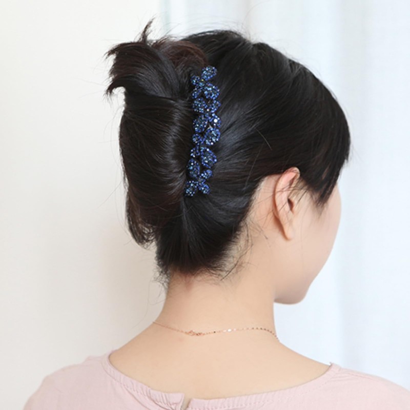 EZ PEACH Rhinestone Hair Comb DE Yaii Winding Rakuchin Kantan