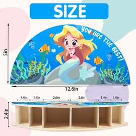 LUKIUP Mermaid Pen Holder Children's Pen Organiser, Wooden Desk Organiser, Multifunctional Organiser for Children's Office Supplies, School Pencil and Other Stationery Storage