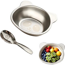 450ml Stainless Steel Kids Bowls with Cartoon Animal Design,Lightweight, Durable, Ideal for Feeding, Camping and Fun Rice Serving During Travel