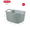 Curver Knit Medium Rectangular Storage Basket, Misty Blue, 8 Litre