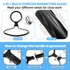 Dilzekui 5X&10X Neck Handheld 2-in-1 Magnifying Glass for Reading w/Light