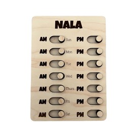 Wood Customizable Weekly AM PM Checklist From Made By R And R