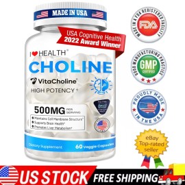 I LOVE HEALTH Choline Liquid Choline Supplement 500mg High Strength for Pregnancy & Baby Brain