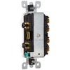 Leviton 5243-W 15 Amp, 120/277 Volt, Duplex Style Two 3-Way