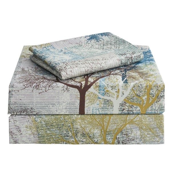 JSD Rustic Print Sheet Set Twin Size, 3 Piece Tree
