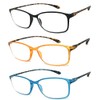 VeryHobby Mens Womens Rectangle Full Clear Lens Reading Glasses Colorful
