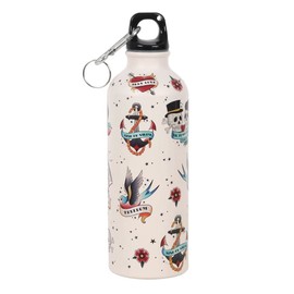 Something Different TT_28322 Water Bottle | Metal | Tattoo Design | 1pc.70g, White