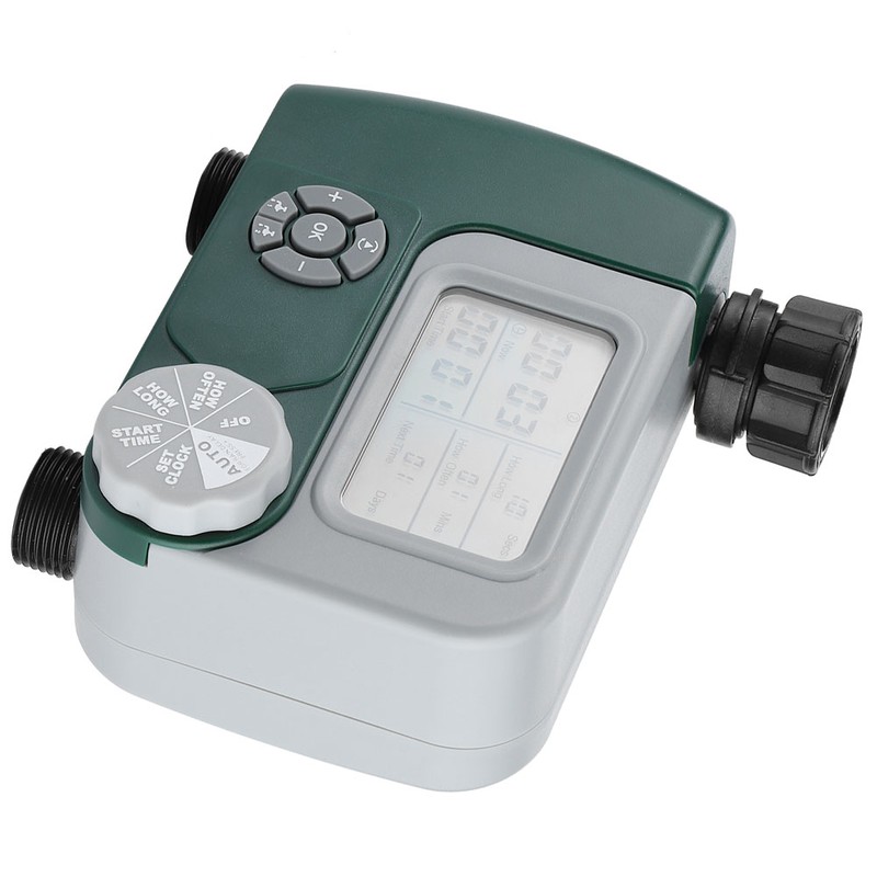DualOutlet Timer Irrigation System Controller Intelligent Large Display Watering Controller
