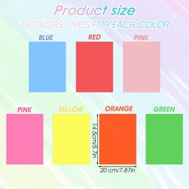 Classicseali 14pcs Colored Overlays for Reading,7.87 X 5.7 in Dyslexia Tools, Durable Irlen Overlays for Reading for Kids, for Dyslexias Irlens, ADHD and Reduce Visual Stress (7 Colors)