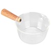 Noodle Pot Clear Glass Pot Milk Pan With Wooden Handle