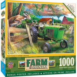 Masterpieces 1000 Piece Jigsaw Puzzle for Adults, Family, Or Kids - Deer Crossing - 19.25"x26.75"