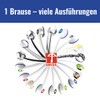 Shower Head with Hose, 175 cm, Extra Strong, Anti-Limescale Premium