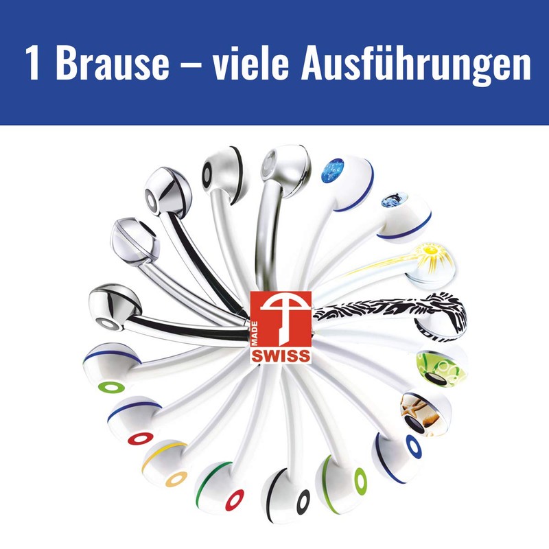Shower Head with Hose, 175 cm, Extra Strong, Anti-Limescale Premium