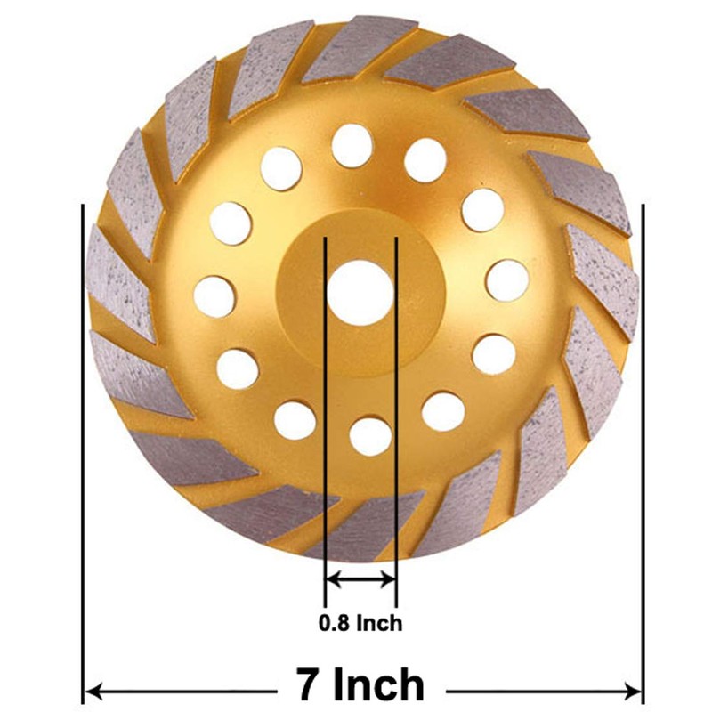 Elome 7" Diamond Grinding Cup Wheel Disc Turbo Row Premium